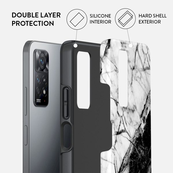 Fatal Contradiction - Black & White Marble Xiaomi Redmi Note 11 Pro+ Case For Discount - Image 2