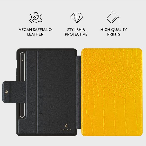Canary Yellow - Snake Skin Samsung Galaxy Tab S9+ Case For Cheap - Image 2