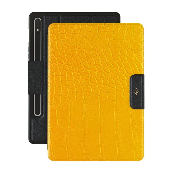 Canary Yellow - Snake Skin Samsung Galaxy Tab S9+ Case For Cheap