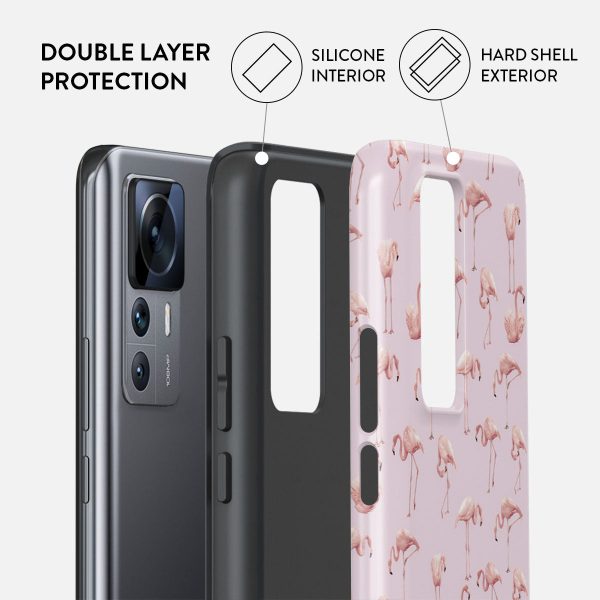 Nostalgic Pink - Flamingos Xiaomi 12T Pro Case For Cheap - Image 2