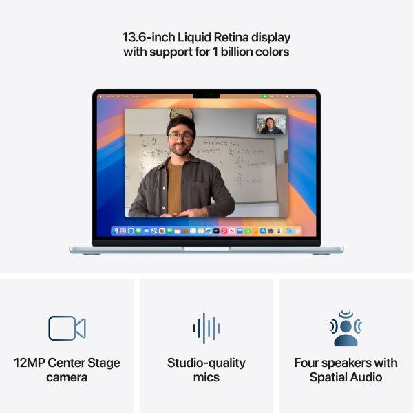 Apple 13-inch MacBook Air: M4 w  10-core CPU and 8-core GPU, 16GB, 256GB SSD - Sky Blue - MC6T4LL A (2025) Hot on Sale - Image 5