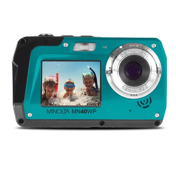 Minolta MN40WP 48 MP   2.7K Quad HD Waterproof Digital Camera w Dual LCD (Blue) Sale - Image 2